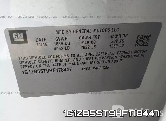 1G1ZB5ST9HF178447 фото 10