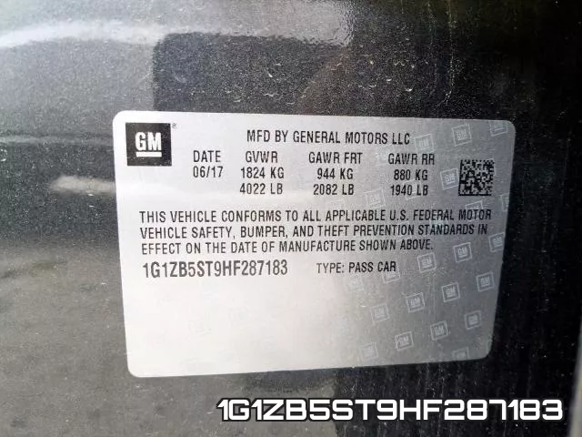 1G1ZB5ST9HF287183 фото 2