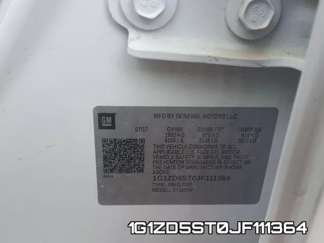 1G1ZD5ST0JF111364 фото 2