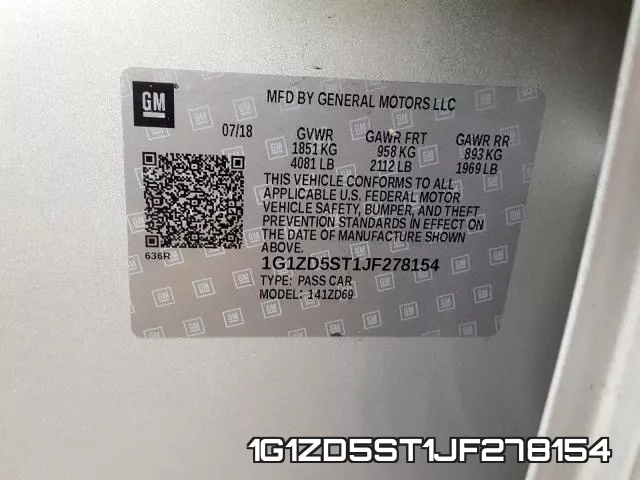 1G1ZD5ST1JF278154 фото 2