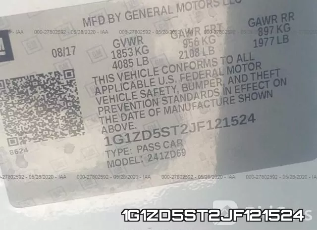1G1ZD5ST2JF121524 фото 10