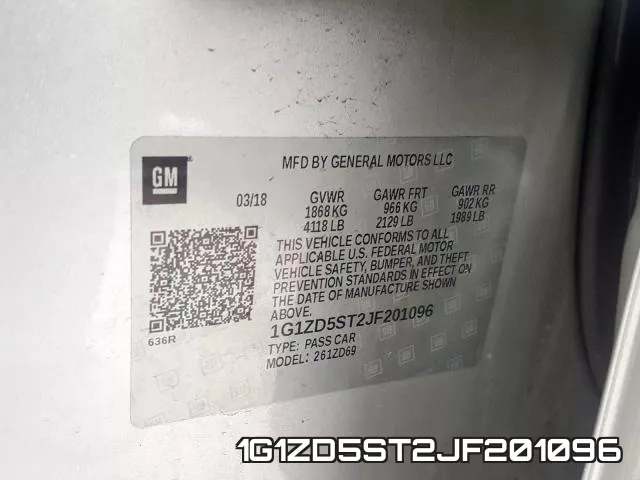 1G1ZD5ST2JF201096 фото 2