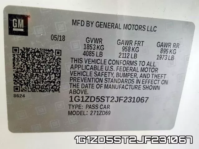 1G1ZD5ST2JF231067 фото 2