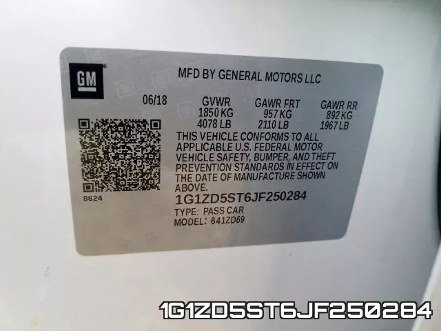 1G1ZD5ST6JF250284 фото 2