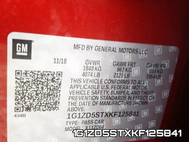 1G1ZD5STXKF125841 фото 2