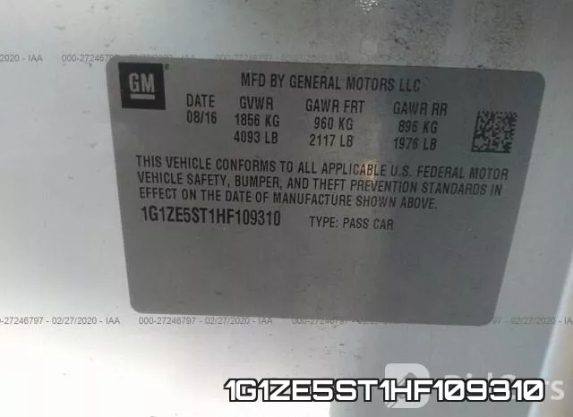 1G1ZE5ST1HF109310 фото 10