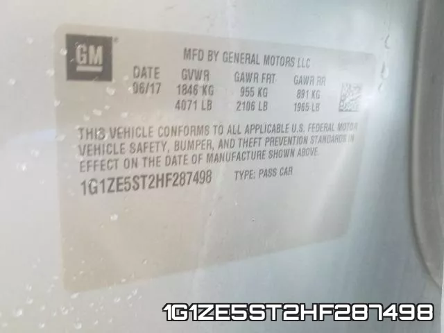 1G1ZE5ST2HF287498 фото 2