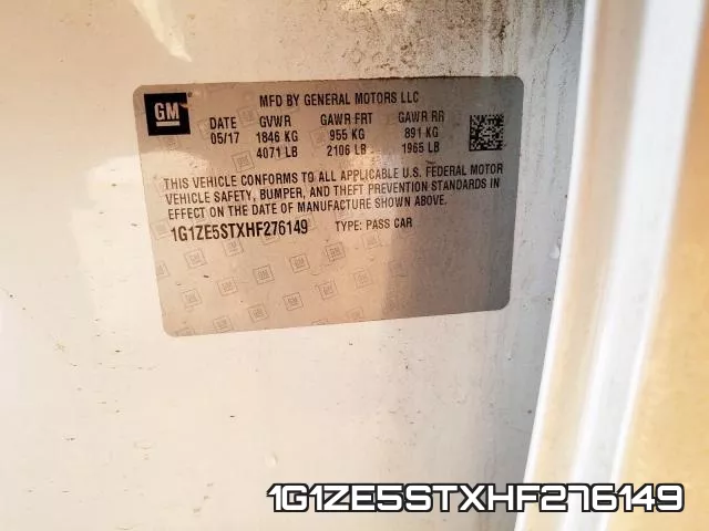 1G1ZE5STXHF276149 фото 2