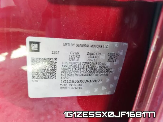 1G1ZE5SX0JF168177 фото 2