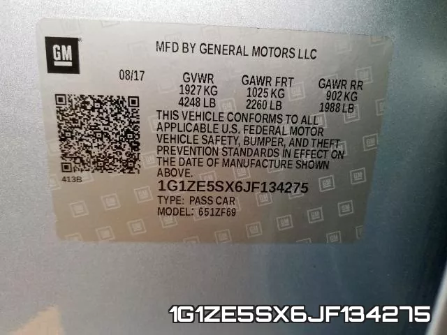 1G1ZE5SX6JF134275 фото 2