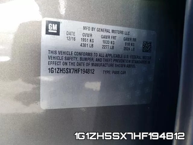 1G1ZH5SX7HF194812 фото 2