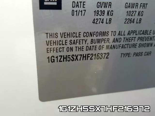 1G1ZH5SX7HF216372 фото 2
