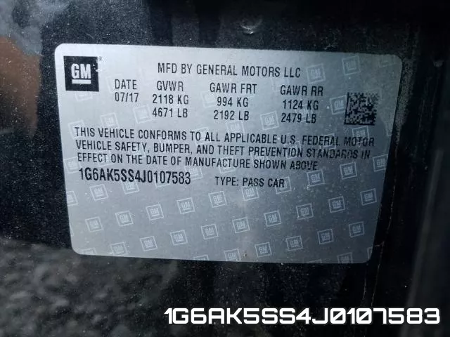 1G6AK5SS4J0107583 фото 2