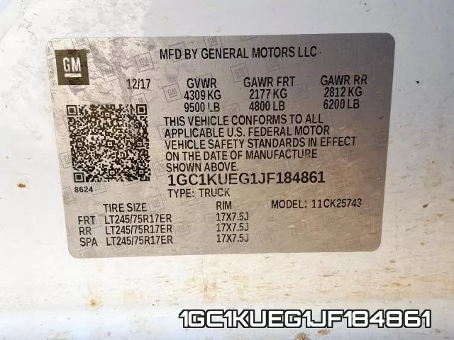 1GC1KUEG1JF184861 фото 2