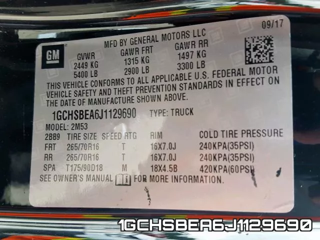 1GCHSBEA6J1129690 фото 2