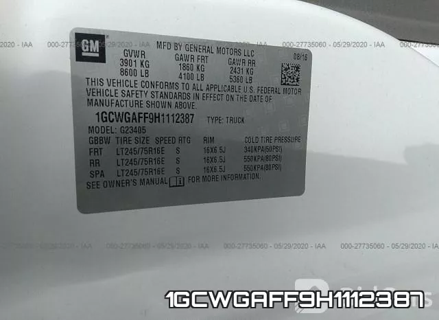 1GCWGAFF9H1112387 фото 10