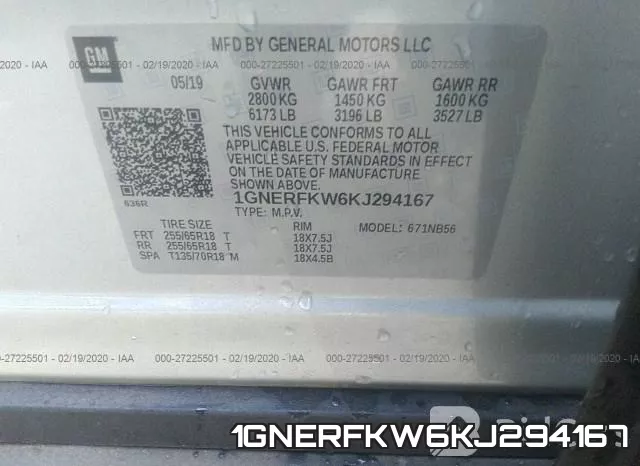 1GNERFKW6KJ294167 фото 10