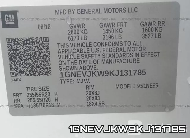 1GNEVJKW9KJ131785 фото 10