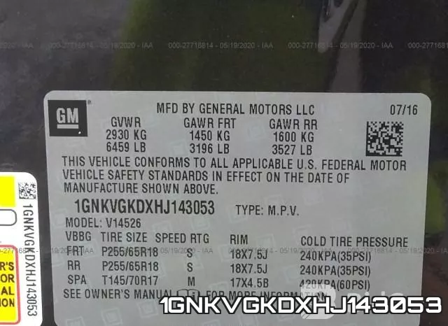 1GNKVGKDXHJ143053 фото 10