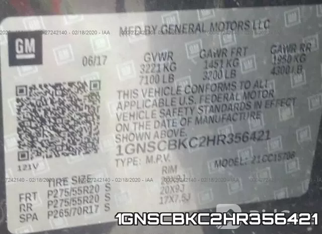 1GNSCBKC2HR356421 фото 10