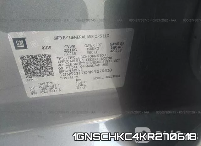 1GNSCHKC4KR270618 фото 10