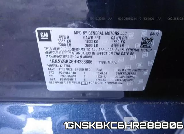 1GNSKBKC6HR288806 фото 10