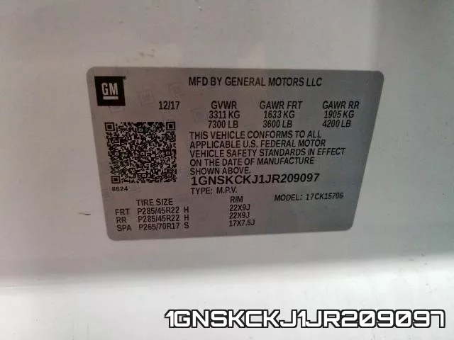 1GNSKCKJ1JR209097 фото 2