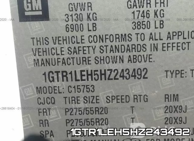 1GTR1LEH5HZ243492 фото 10