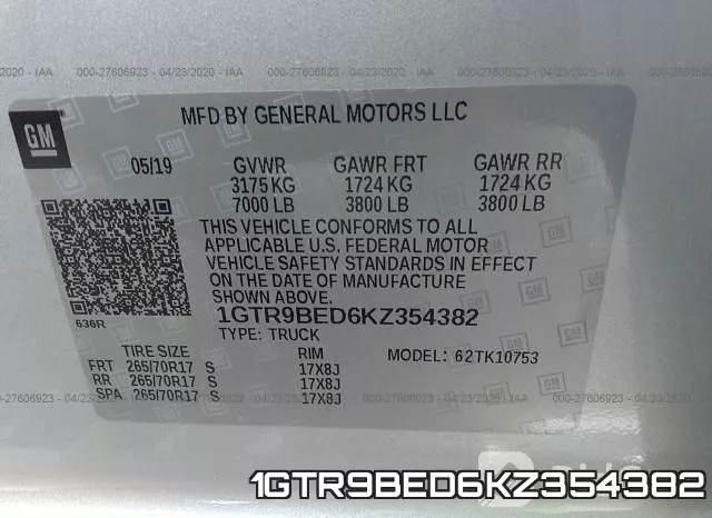 1GTR9BED6KZ354382 фото 10