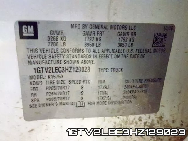 1GTV2LEC3HZ129023 фото 2