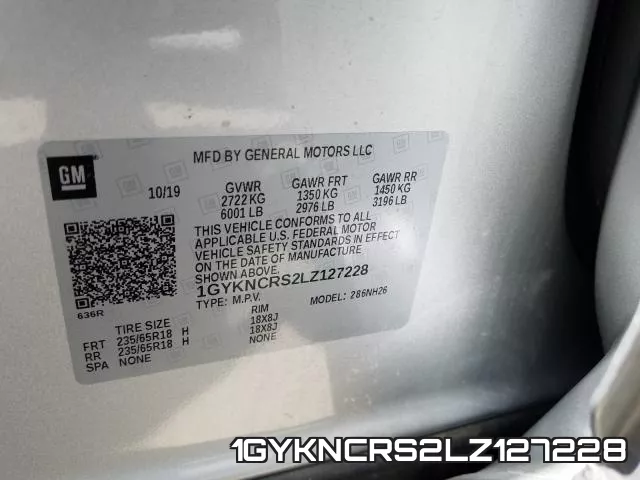1GYKNCRS2LZ127228 фото 2