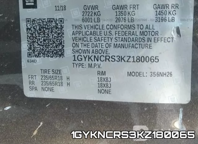 1GYKNCRS3KZ180065 фото 10