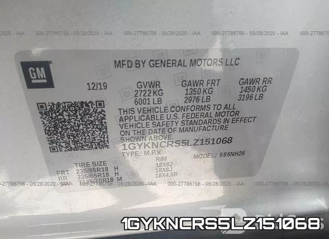 1GYKNCRS5LZ151068 фото 10
