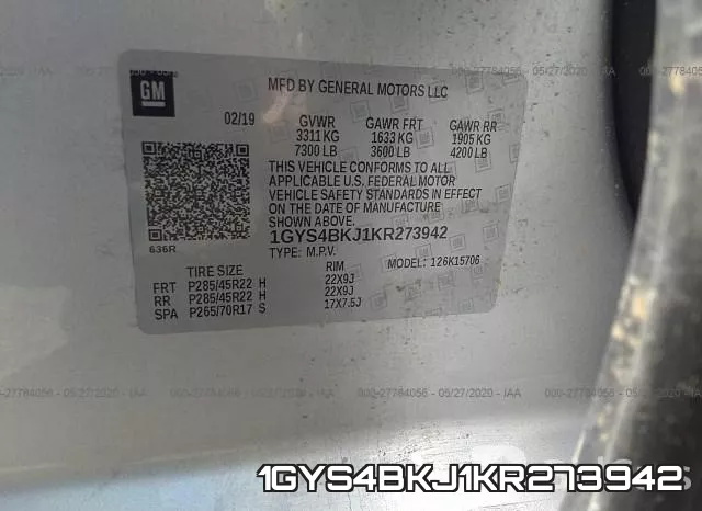 1GYS4BKJ1KR273942 фото 10