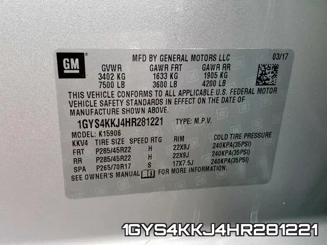1GYS4KKJ4HR281221 фото 2
