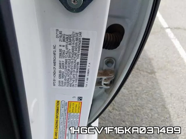 1HGCV1F16KA037489 фото 2