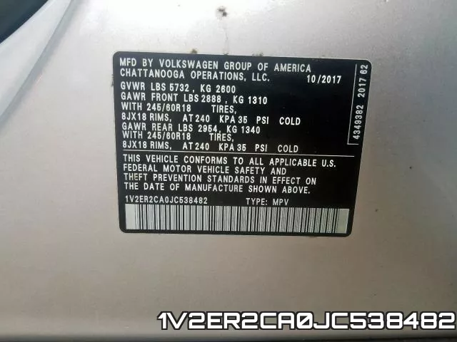 1V2ER2CA0JC538482 фото 2