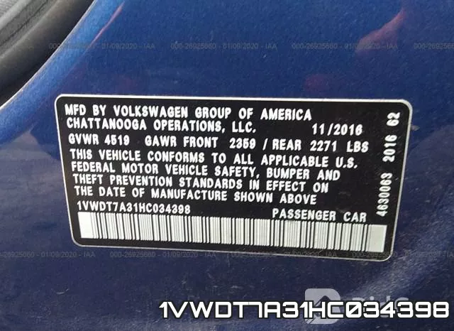 1VWDT7A31HC034398 фото 10