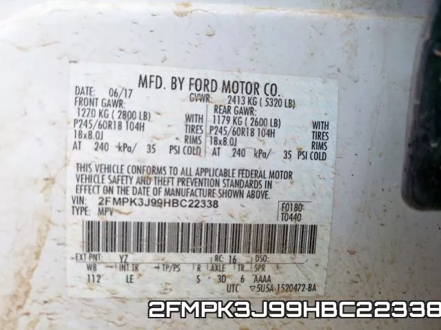 2FMPK3J99HBC22338 фото 2