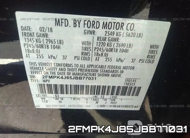 2FMPK4J85JBB77031 фото 10