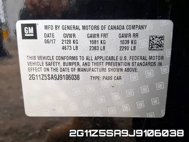 2G11Z5SA9J9106038 фото 2