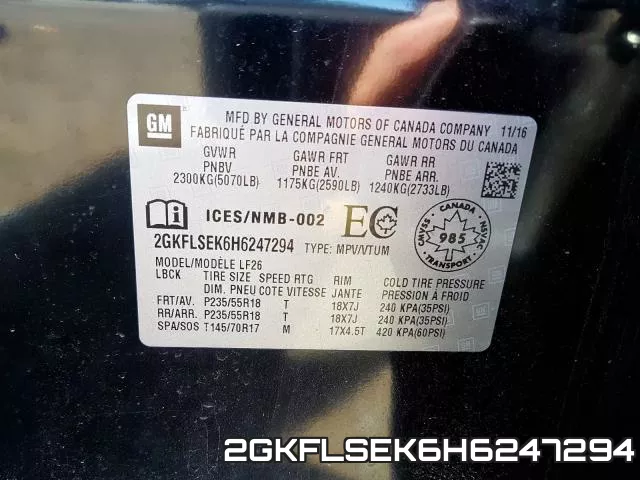 2GKFLSEK6H6247294 фото 2
