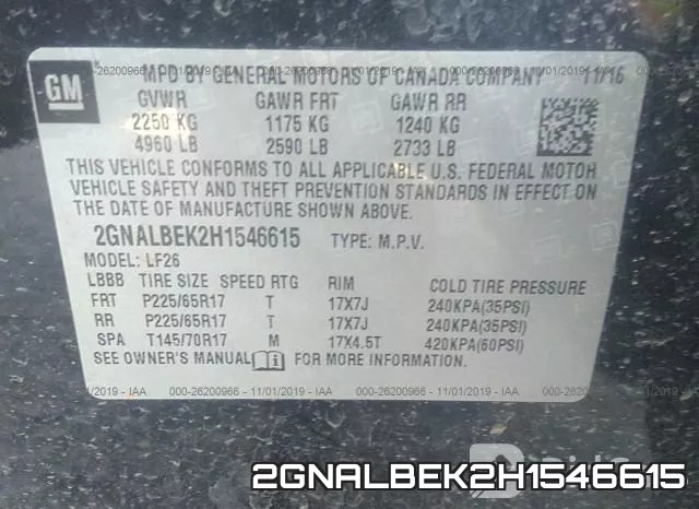 2GNALBEK2H1546615 фото 10