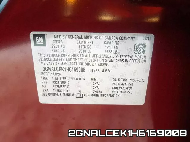 2GNALCEK1H6169008 фото 2