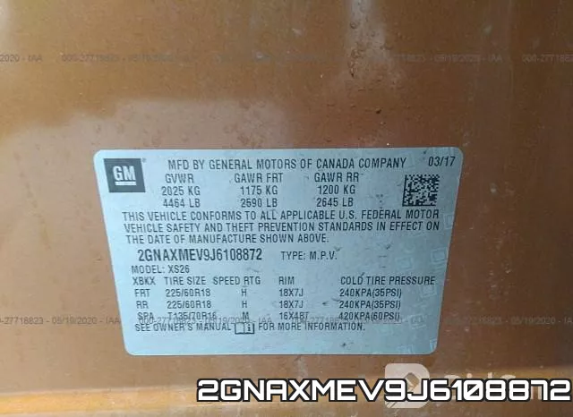 2GNAXMEV9J6108872 фото 10