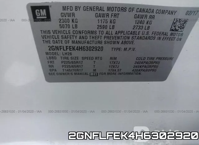2GNFLFEK4H6302920 фото 10