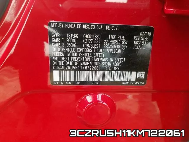 3CZRU5H11KM722061 фото 2