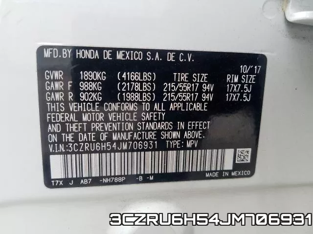 3CZRU6H54JM706931 фото 2