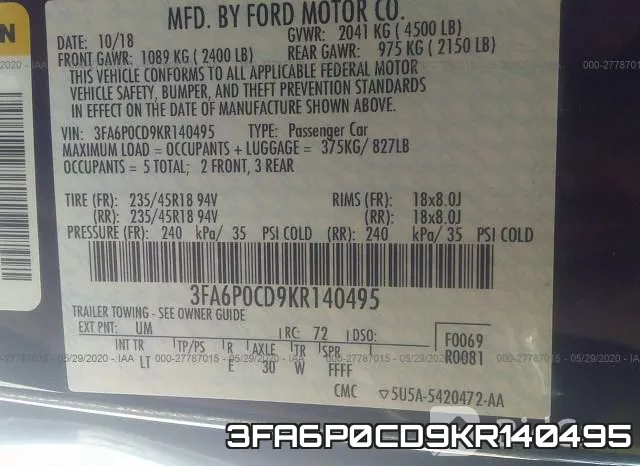 3FA6P0CD9KR140495 фото 10