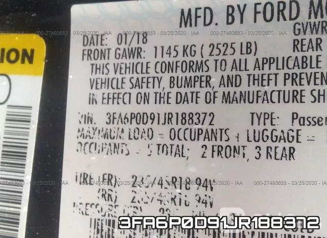 3FA6P0D91JR188372 фото 10